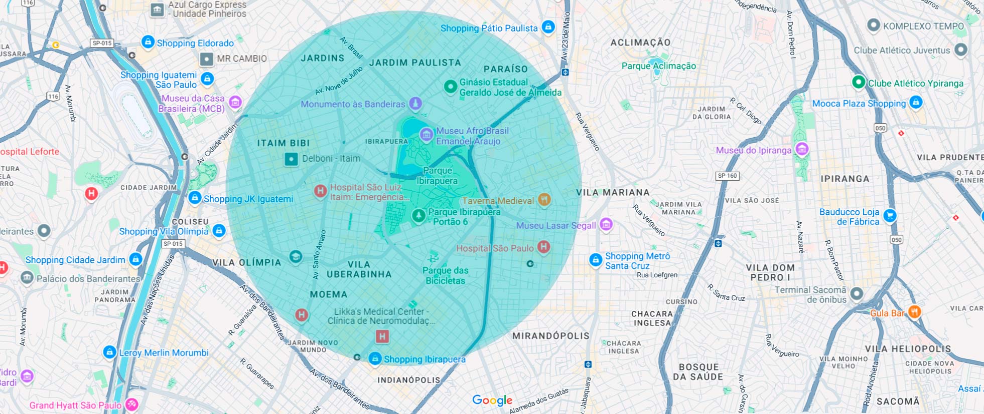 Mapa da área de atuação AIRENT